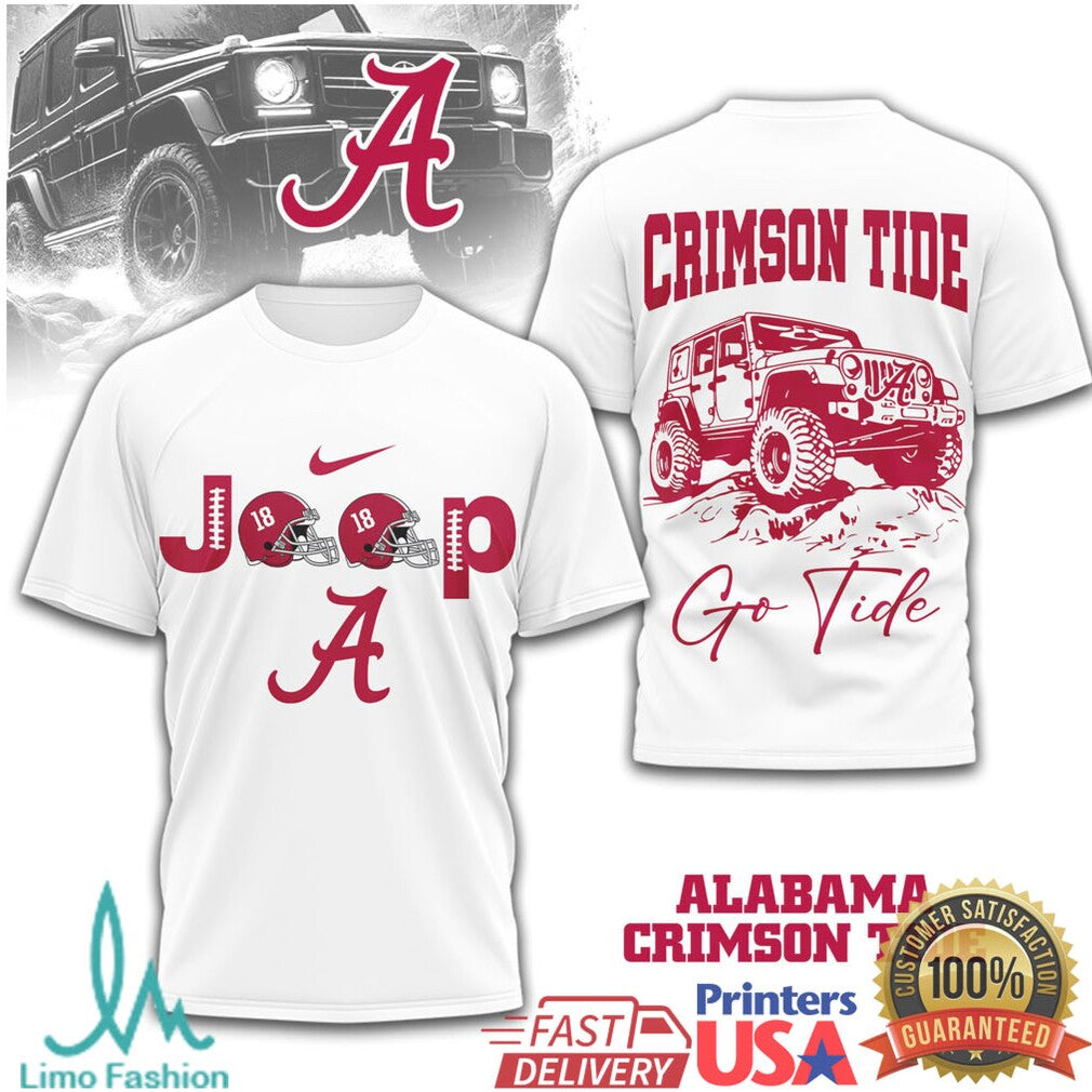 Alabama Crimson Tide Jeep “Go Tide” Football Tshirt - Limotees LLC