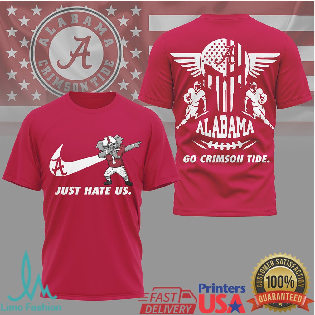 Alabama Crimson Tide Just Hate Us Dabbing Big Al Mascot T Shirt - Limotees LLC
