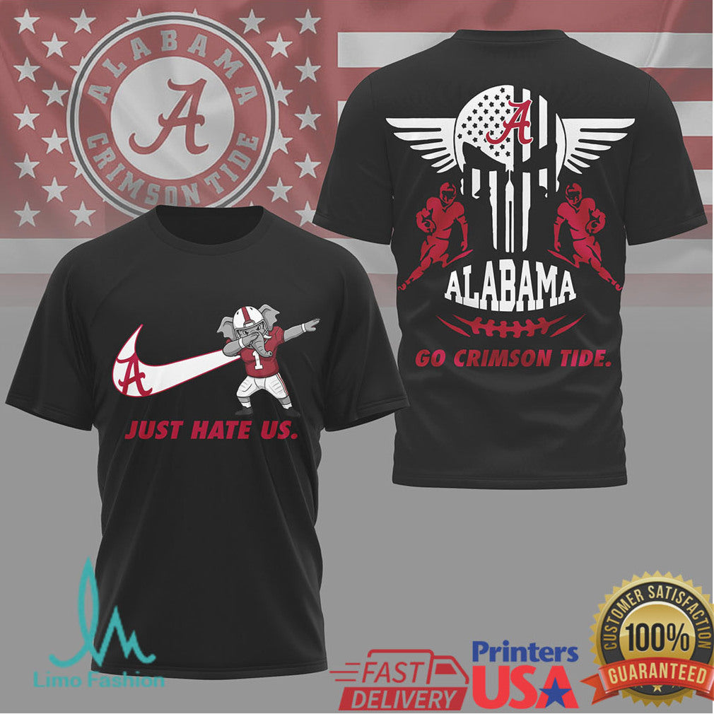 Alabama Crimson Tide Just Hate Us Dabbing Big Al Mascot T Shirt - Limotees LLC