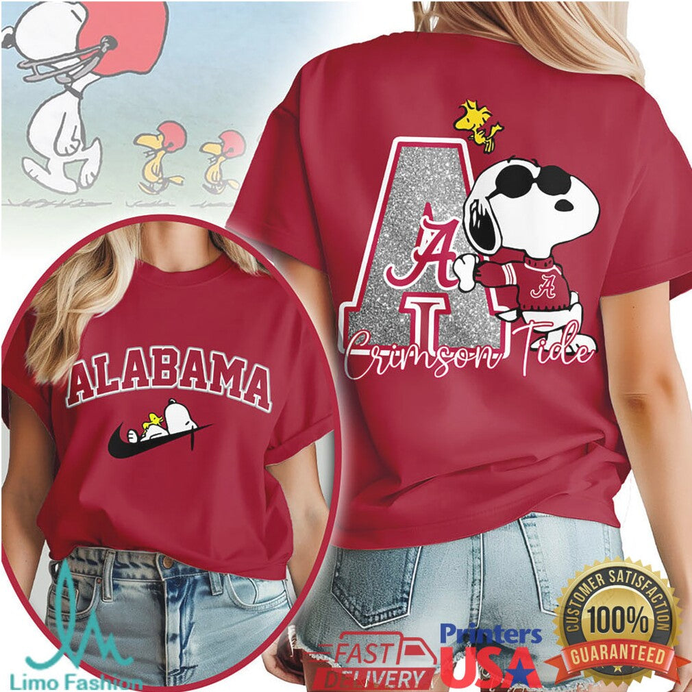 Alabama Crimson Tide Snoopy Joe Cool Roll Tide T Shirt