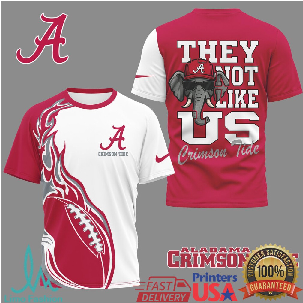 Alabama Crimson Tide “They Not Like Us” Big Al Mascot Graphic T Shirt - Limotees LLC