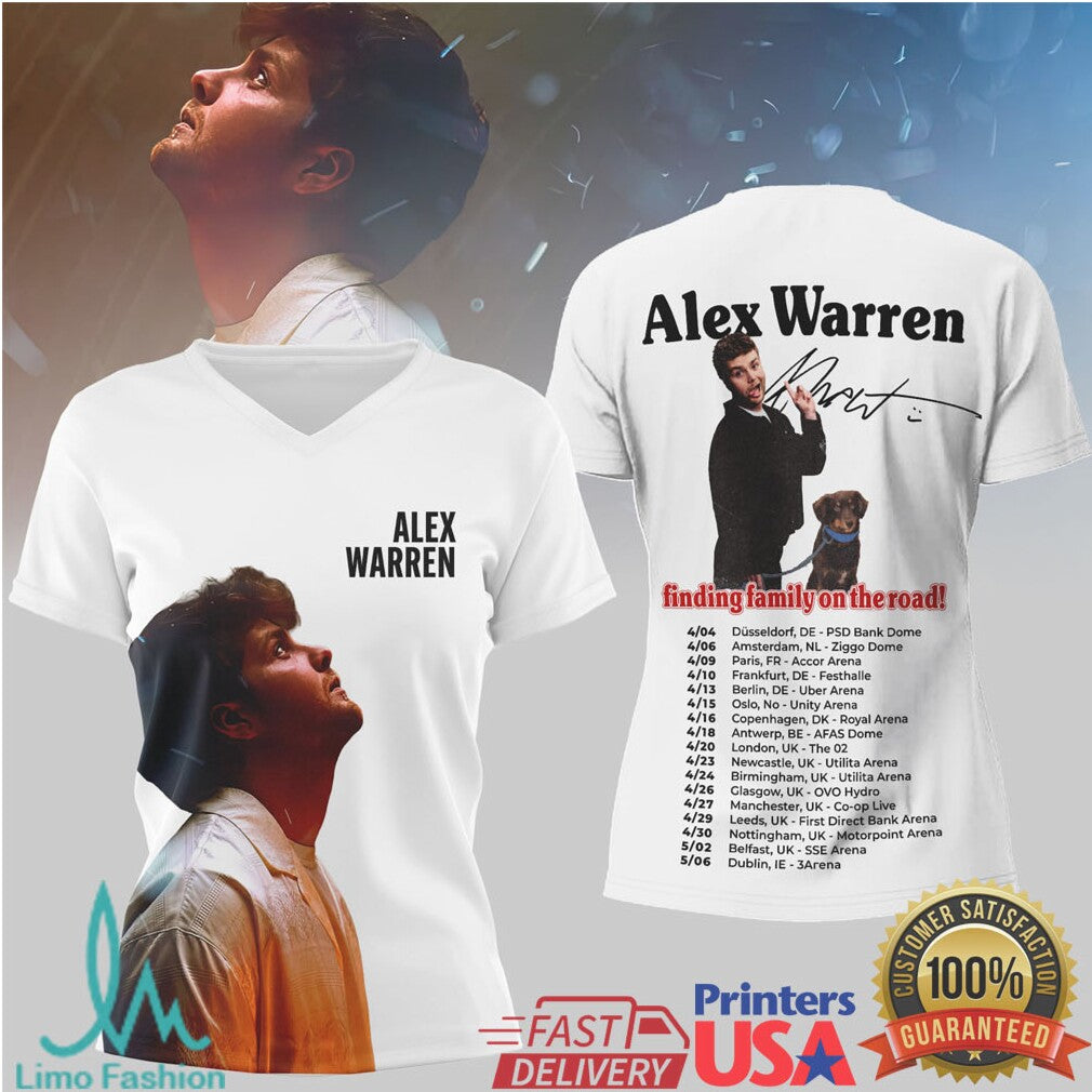 Alex Warren Finding Family On The Road 2026 Tour Photo T Shirt - Limotees LLC
