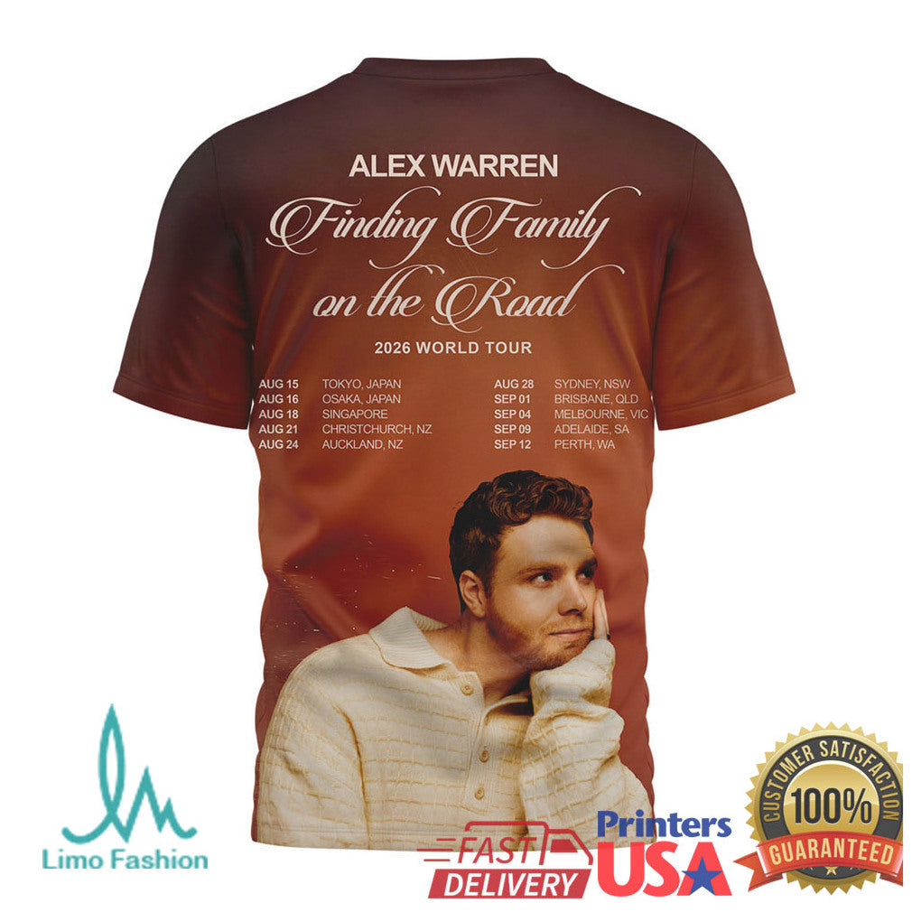 Alex Warren Finding Family On The Road 2026 World Tour Merchandise T Shirt - Limotees LLC
