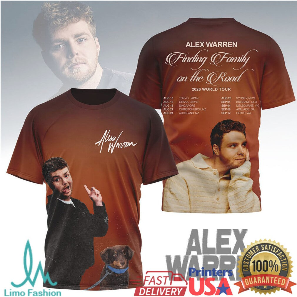 Alex Warren Finding Family On The Road 2026 World Tour Merchandise T Shirt - Limotees LLC