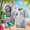 America 250 Retired Army Veteran Bald Eagle Dog Tag Distressed Graphic T Shirt