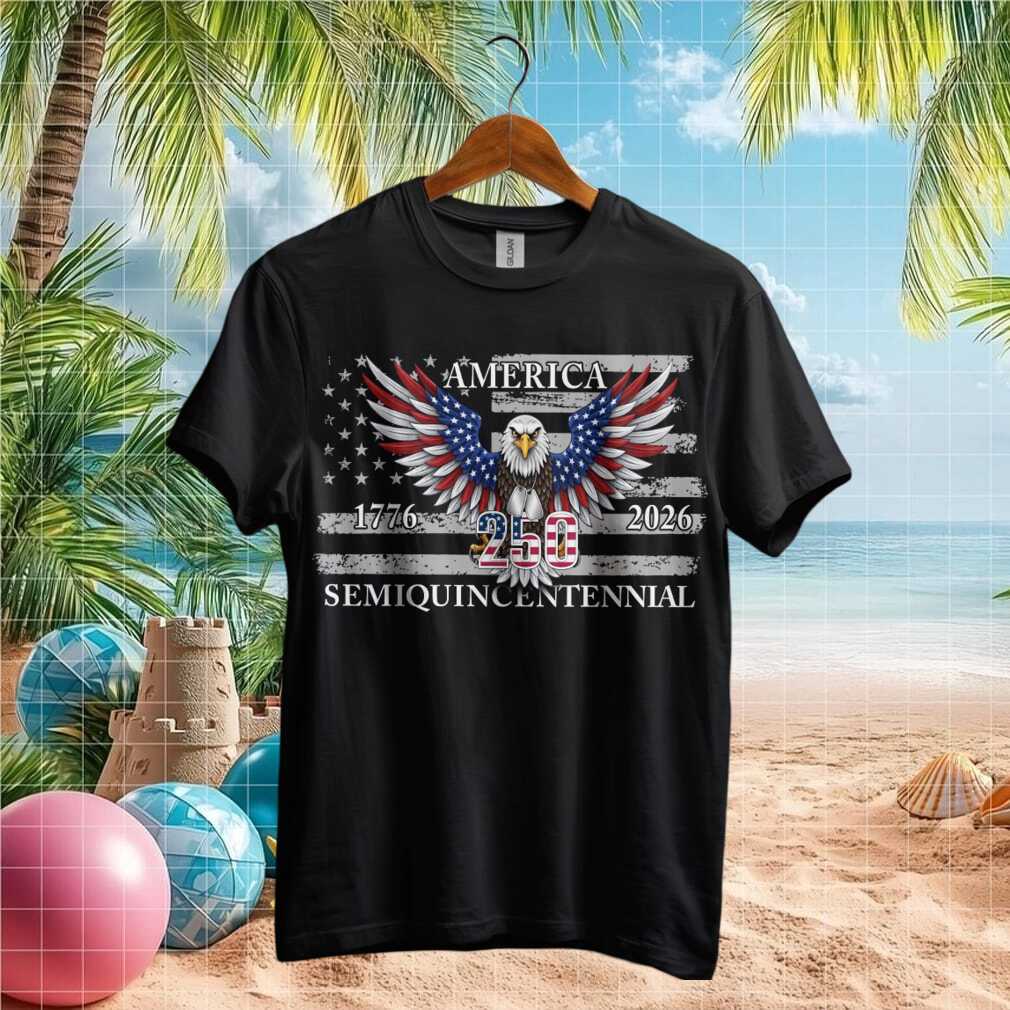 America 250 Semiquincentennial T Shirt Patriotic Eagle Distressed Flag - Limotees LLC