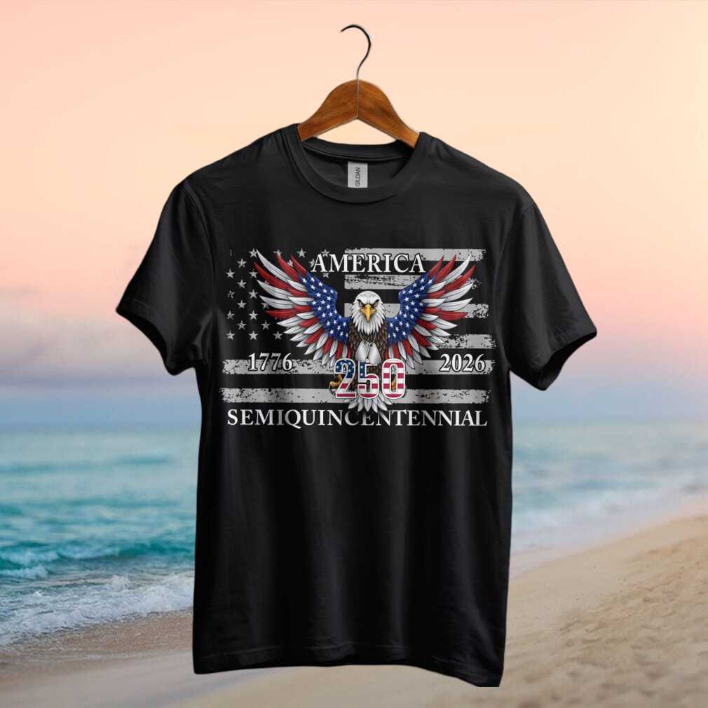 America 250 Semiquincentennial T Shirt Patriotic Eagle Distressed Flag - Limotees LLC