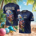 America 250 US Army Eagle & Statue of Liberty Midnight Galaxy T Shirt - Limotees LLC