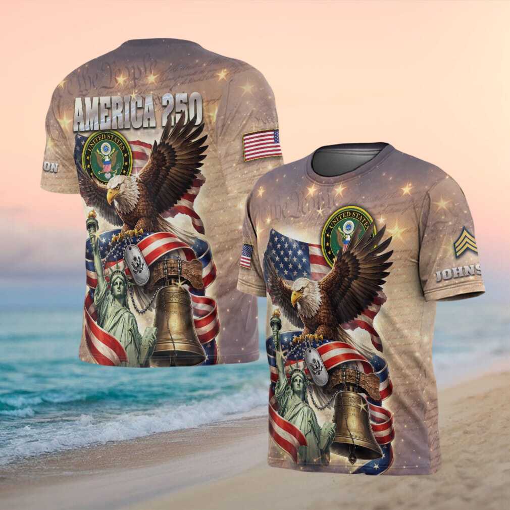 America 250 US Army Liberty Bell & Constitution Patriotic Graphic T Shirt - Limotees LLC