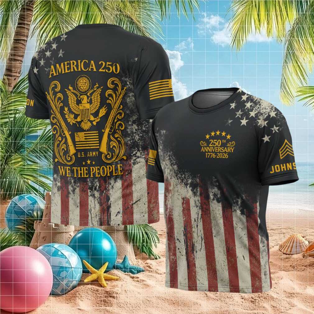 America 250 Years “We The People” US Army Anniversary Distressed Flag T Shirt - Limotees LLC