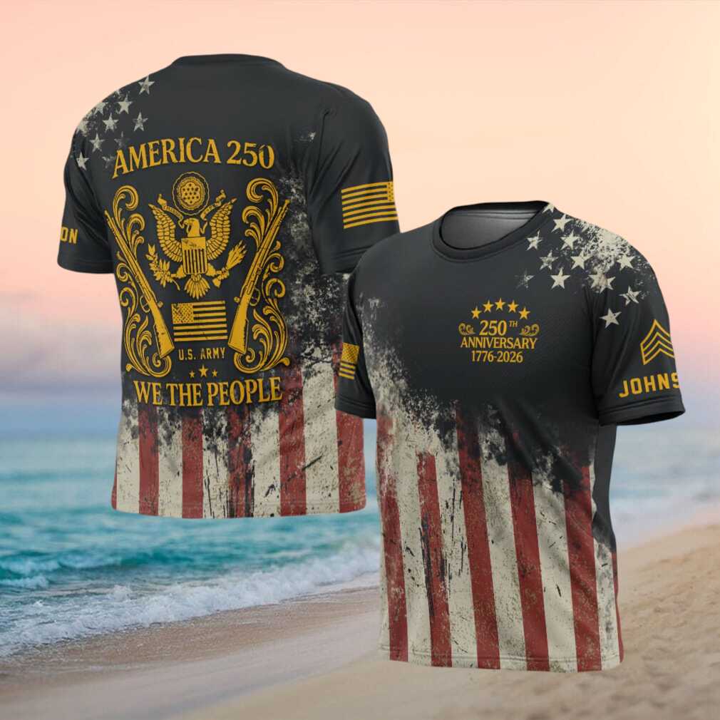 America 250 Years “We The People” US Army Anniversary Distressed Flag T Shirt - Limotees LLC