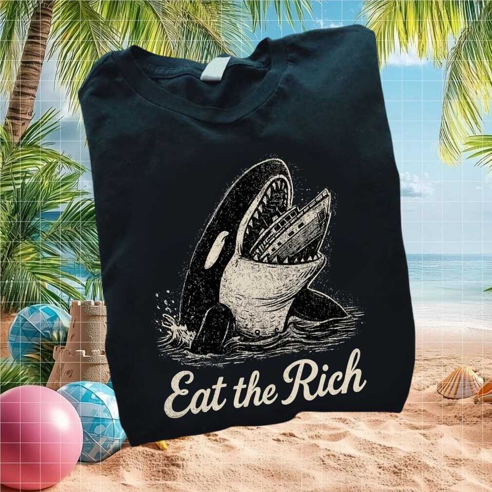 Anti Capitalism Orca Eating Yacht Eat The Rich Graphic T Shirt - Limotees LLC