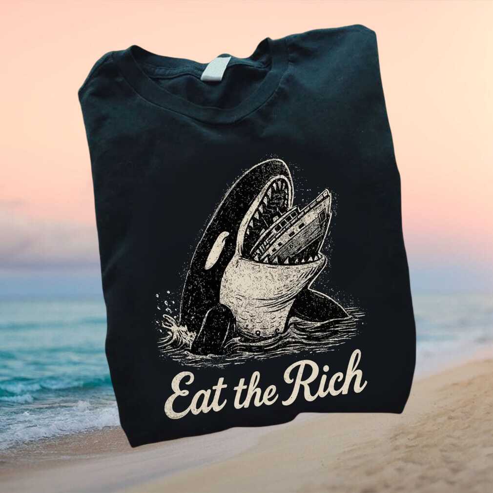 Anti Capitalism Orca Eating Yacht Eat The Rich Graphic T Shirt - Limotees LLC