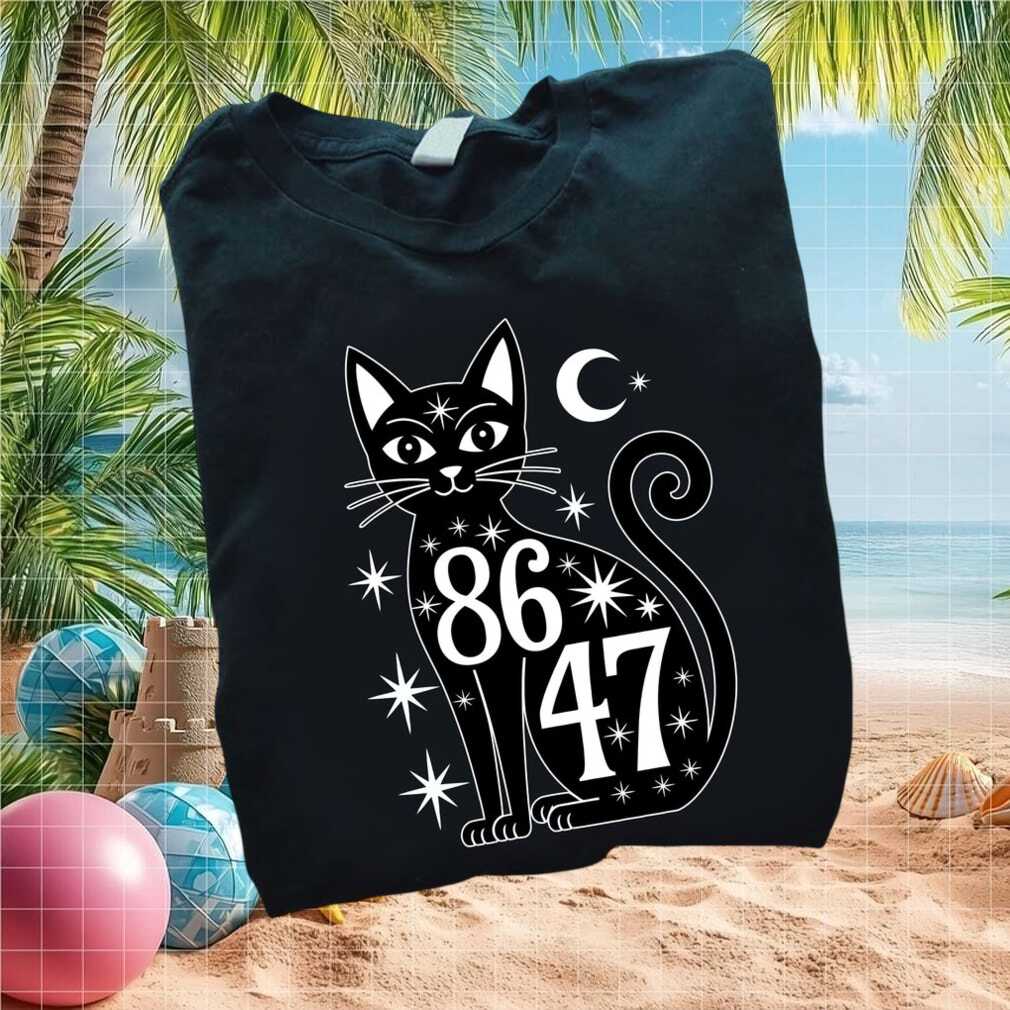 Anti Trump 86 47 Black Cat Celestial Witchy Political T Shirt - Limotees LLC