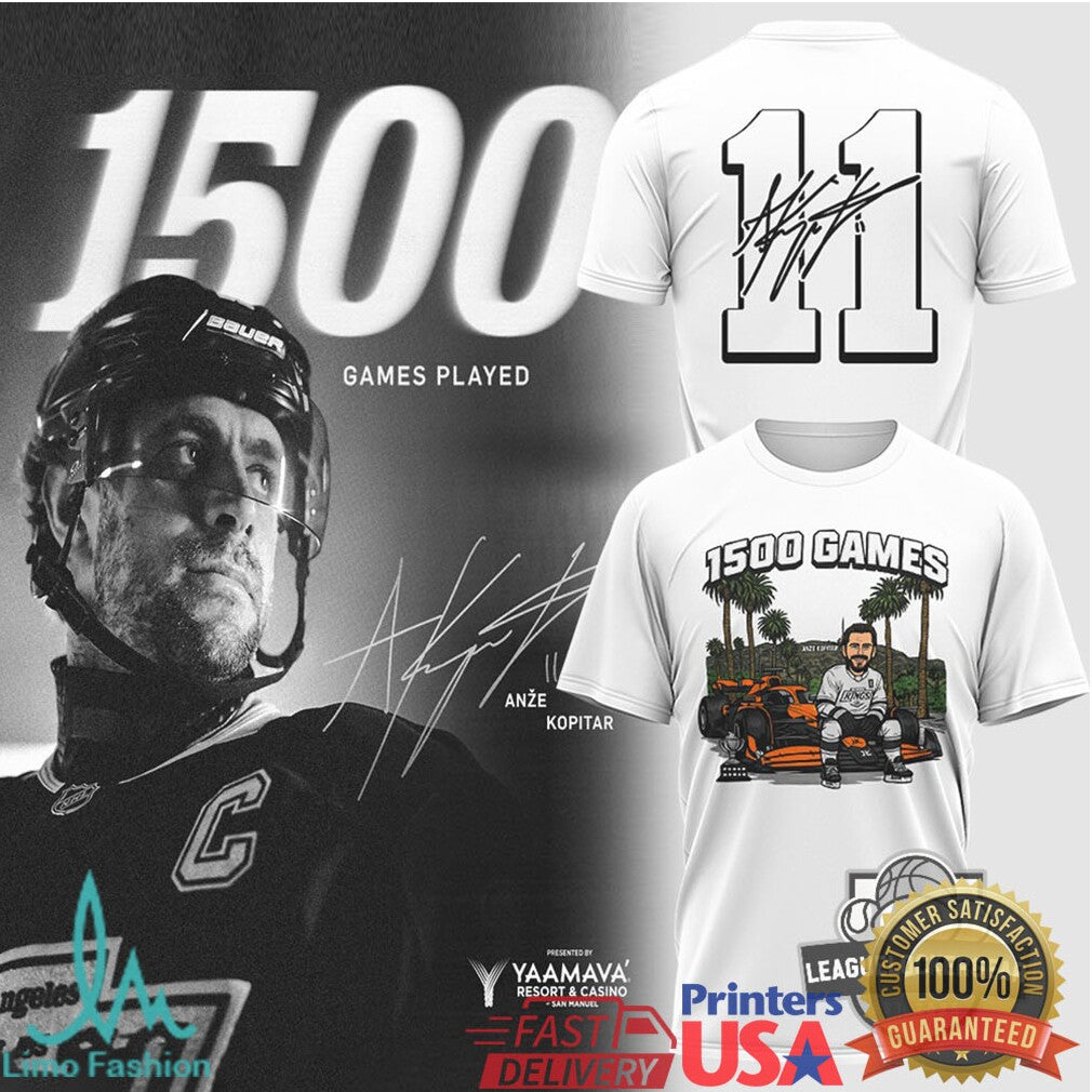 Anze Kopitar 1500 Games Played Los Angeles Kings Commemorative T Shirt