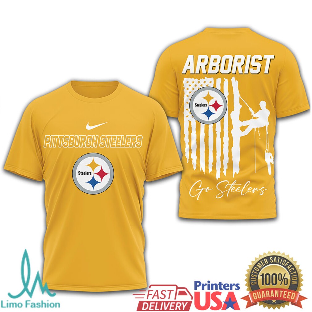 Arborist Pittsburgh Steelers Tree Service American Flag T Shirt - Limotees LLC
