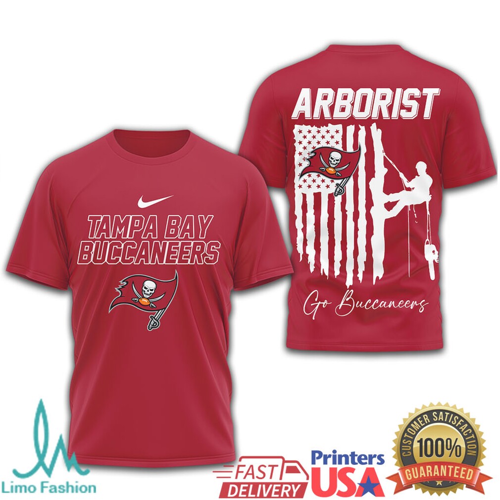 Arborist Tampa Bay Buccaneers Tree Service American Flag T Shirt - Limotees LLC