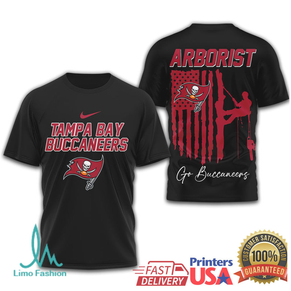 Arborist Tampa Bay Buccaneers Tree Service American Flag T Shirt - Limotees LLC