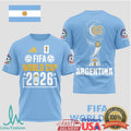 Argentina FIFA World Cup 2026 Commemorative T Shirt National Team Fan Gear - Limotees LLC
