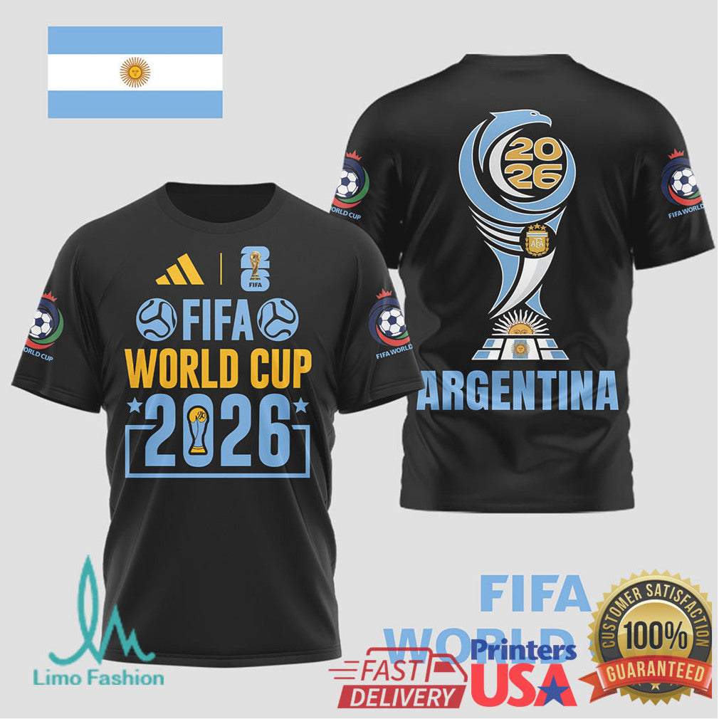 Argentina FIFA World Cup 2026 Commemorative T Shirt National Team Fan Gear - Limotees LLC