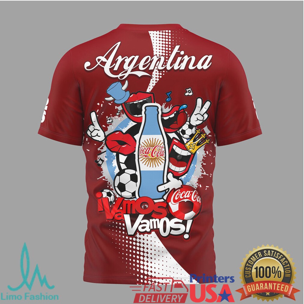 Argentina National Football Team “Vamos Vamos” Coca Cola Edition Jersey T Shirt - Limotees LLC