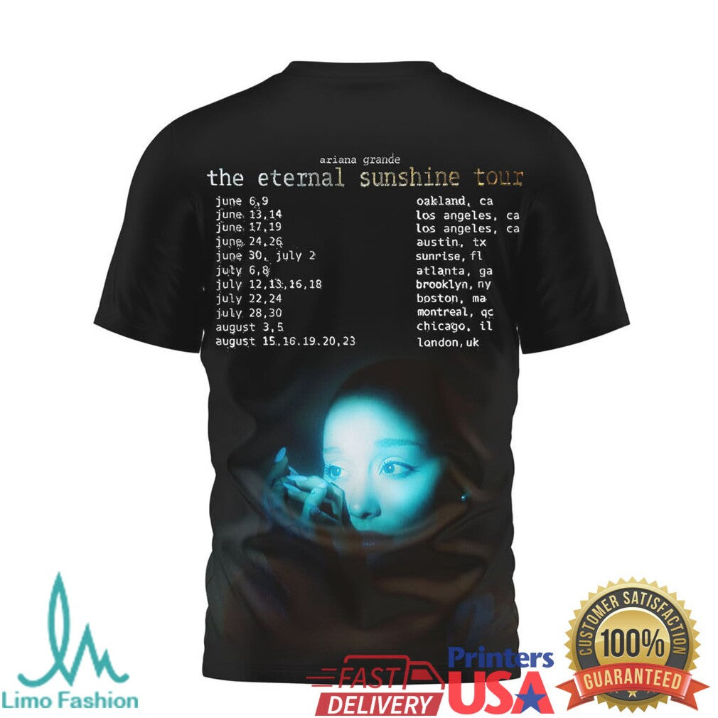 Ariana Grande The Eternal Sunshine Tour Dates Playboy Bunny Portrait Tshirt - Limotees LLC