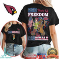 Arizona Cardinals 250 Years of Freedom T Shirt Patriotic Character Fan Apparel Cardinals T Shirt
