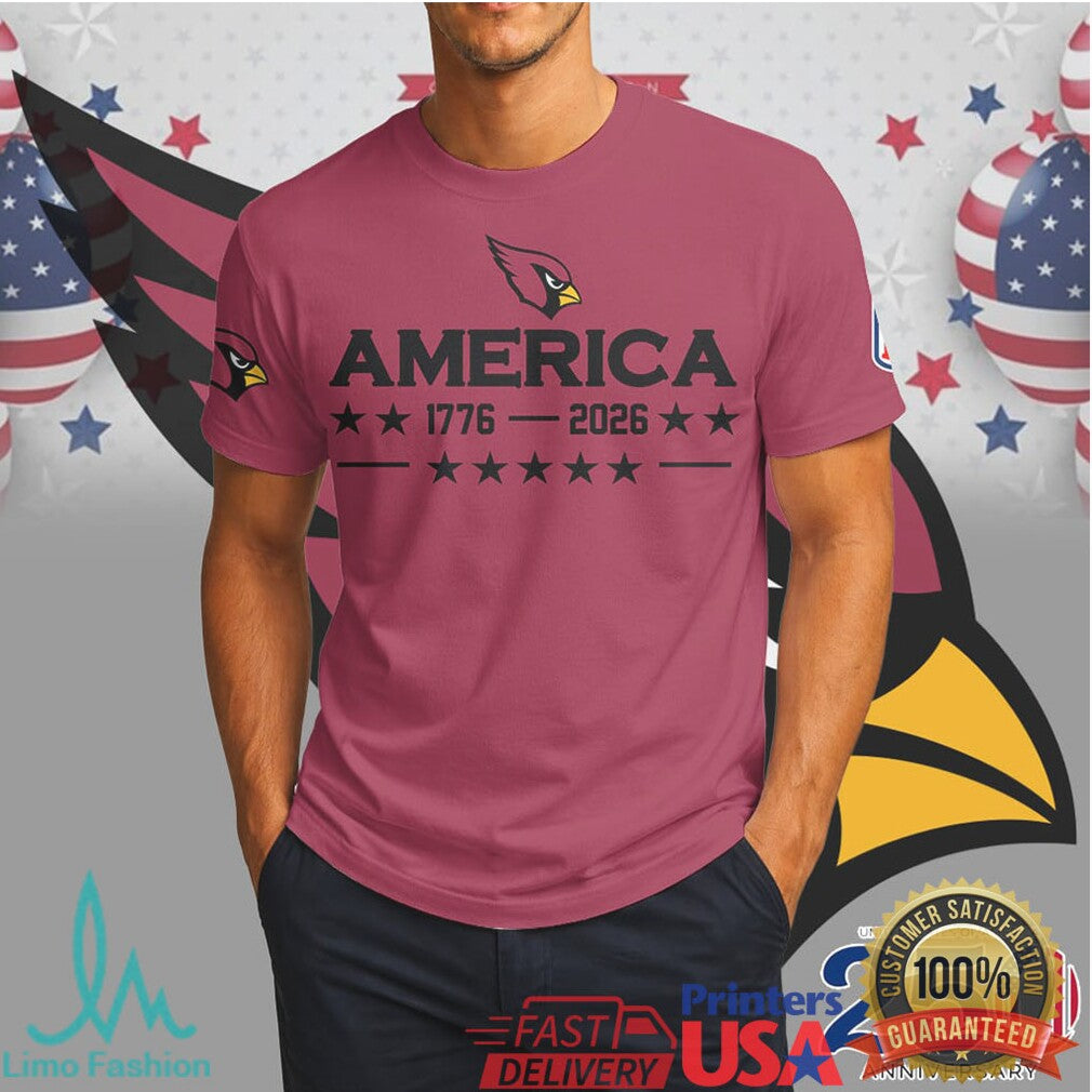 Arizona Cardinals Happy 250th Anniversary America 1776 2026 Skull Shirt - Limotees LLC