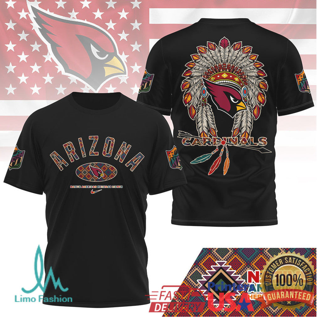 Arizona Cardinals Native American Heritage Month T Shirt Tribal Headdress