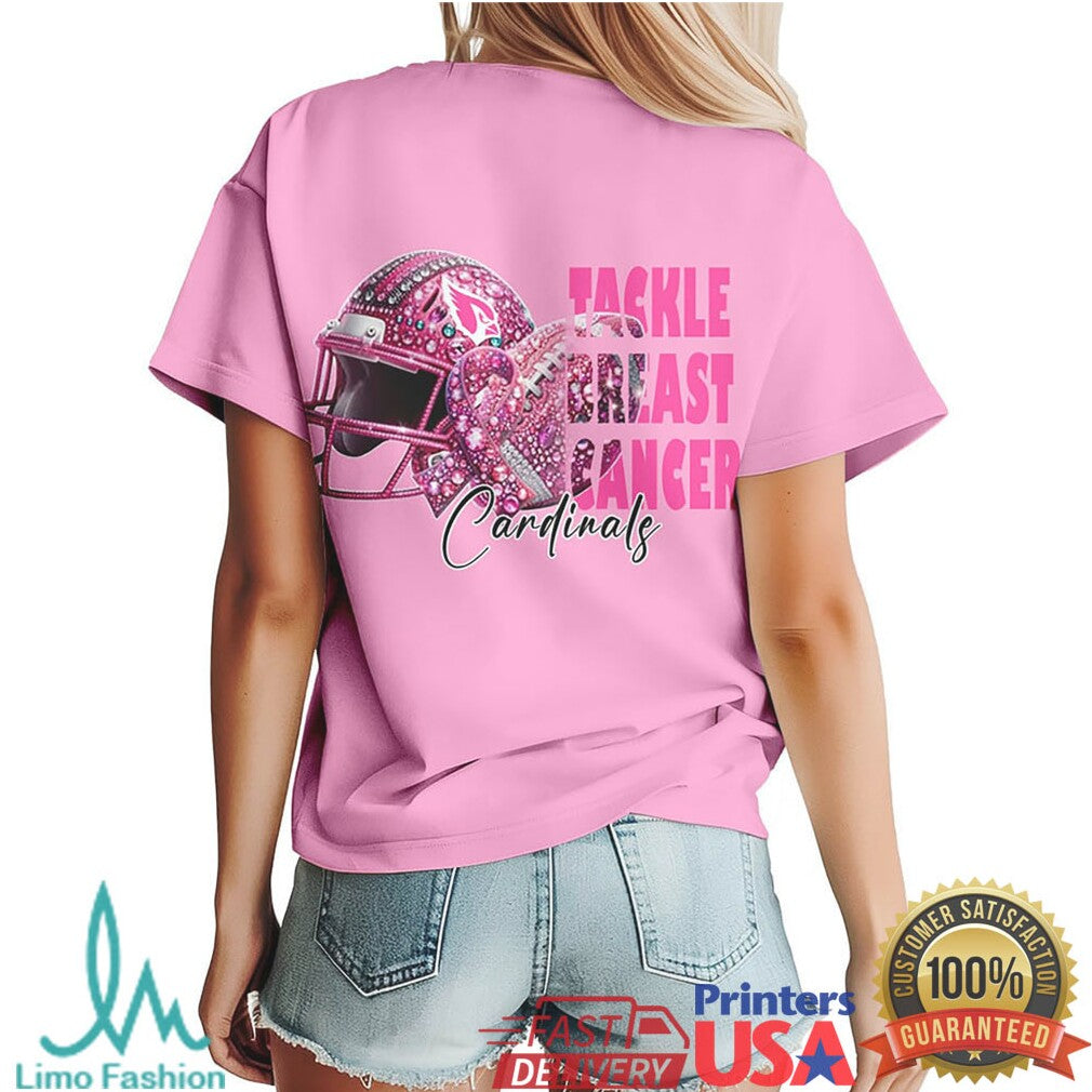 Arizona Cardinals Tackle Breast Cancer Awareness Pink Fan Tee - Limotees LLC