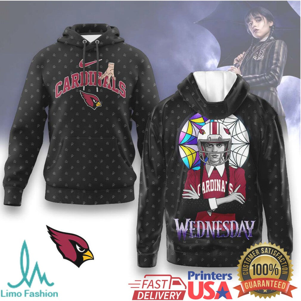 Arizona Cardinals x Wednesday Addams Hoodie & Tee Nevermore Academy NFL Fan Apparel - Limotees LLC