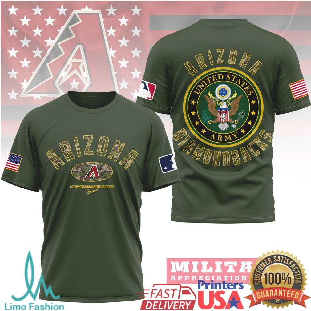 Arizona Diamondbacks US Army Military Appreciation Night Olive T Shirt - Limotees LLC