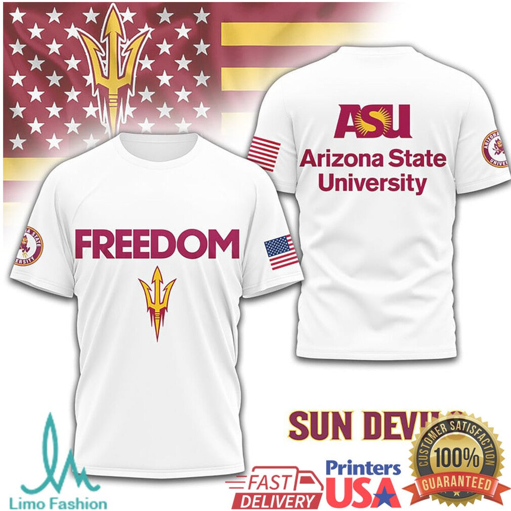 Arizona State Sun Devils ASU Freedom Patriotic Military Appreciation T Shirt - Limotees LLC