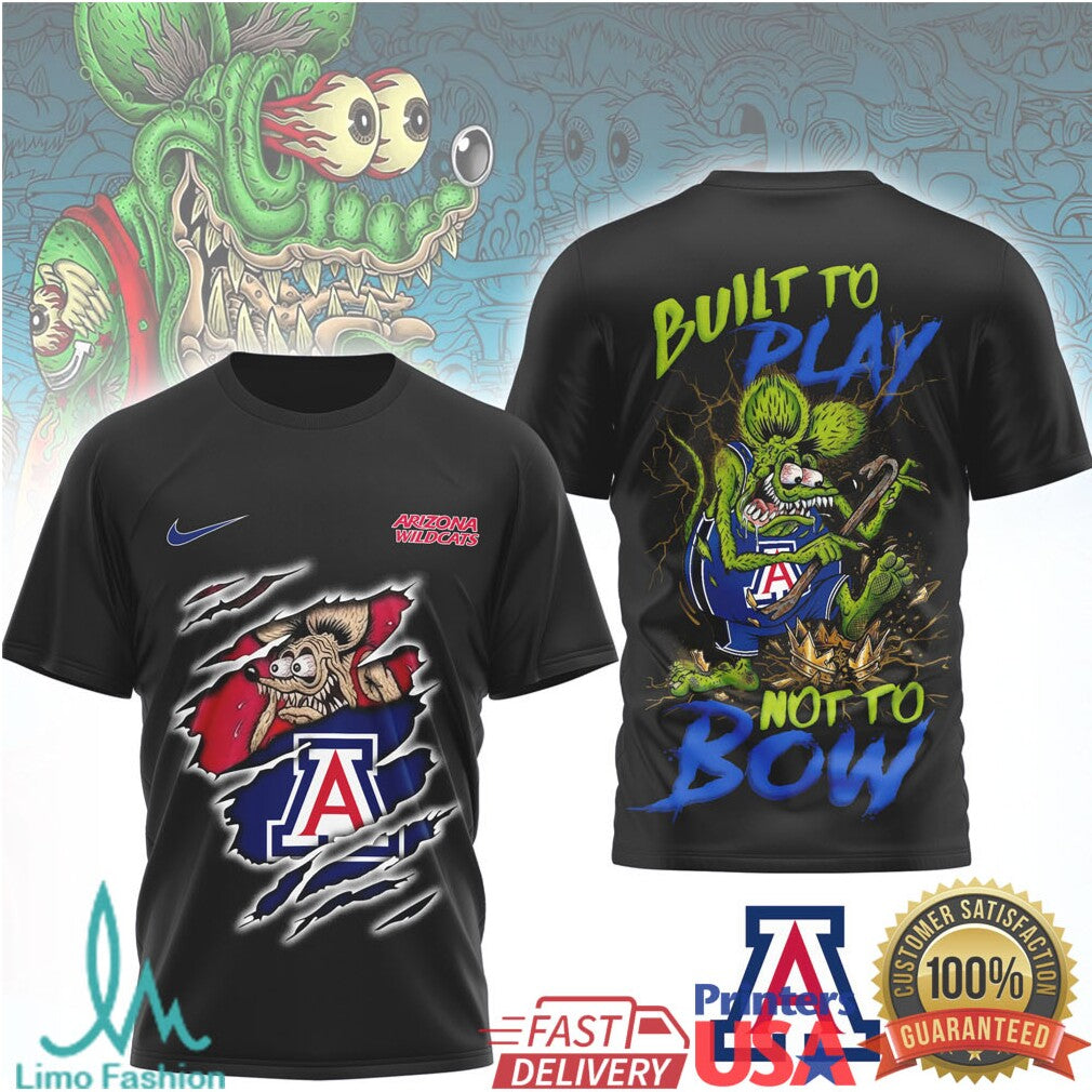 Arizona Wildcats Built To Play Not To Bow Urban Graphic T Shirt - Limotees LLC