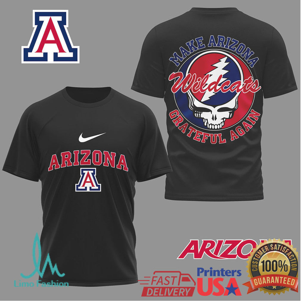 Arizona Wildcats Grateful Dead Steal Your Face Retro Style T Shirt