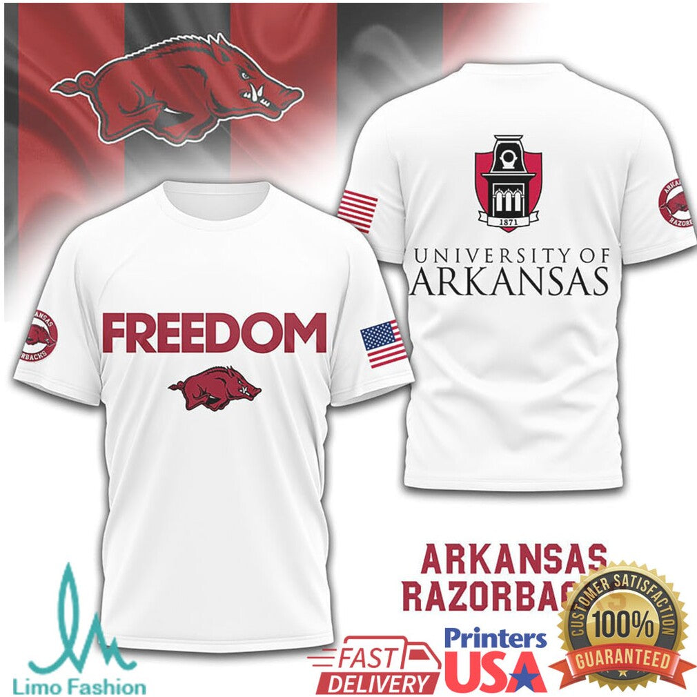 Arkansas Razorbacks Freedom Patriotic NCAA Fan T Shirt - Limotees LLC