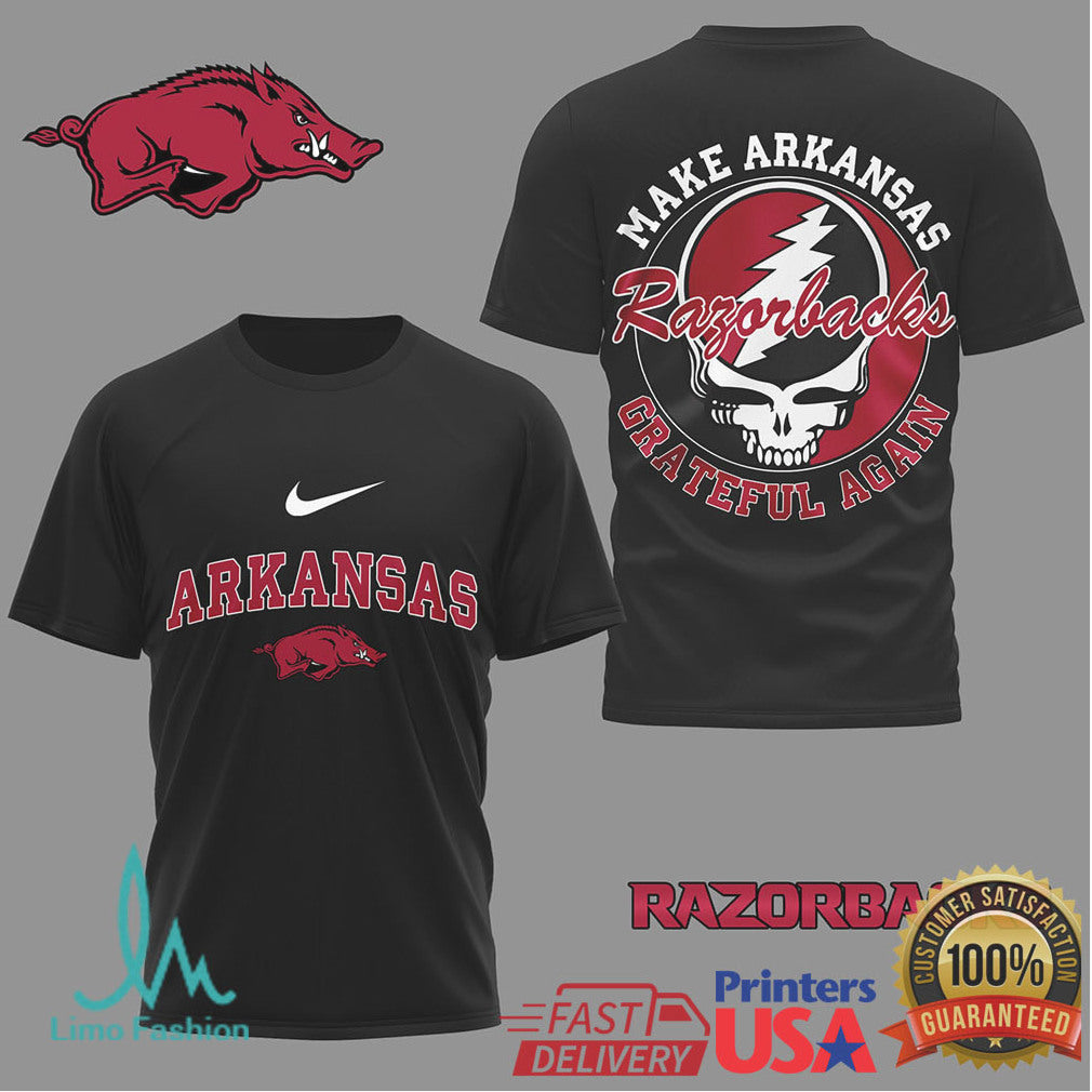 Arkansas Razorbacks Grateful Dead Steal Your Face Vintage Style Tee - Limotees LLC