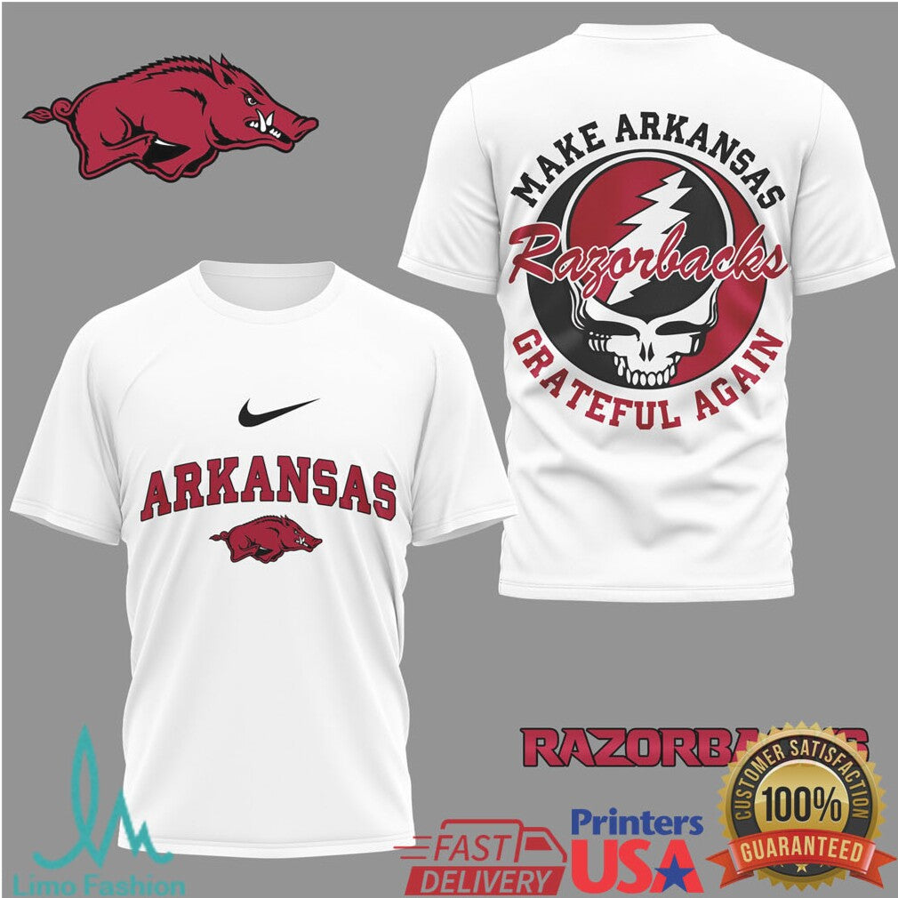 Arkansas Razorbacks Grateful Dead Steal Your Face Vintage Style Tee - Limotees LLC