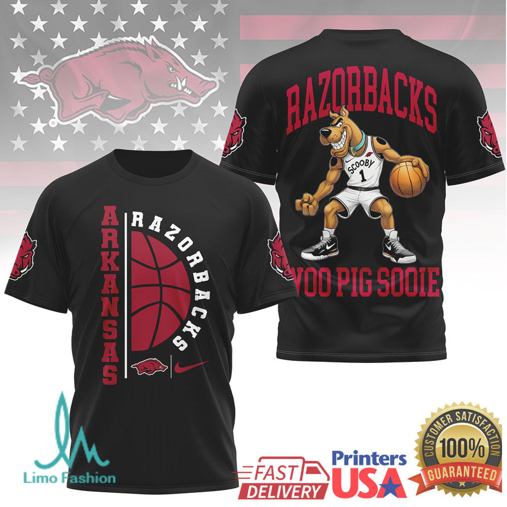 Arkansas Razorbacks Woo Pig Sooie Scooby Doo Basketball Tee - Limotees LLC