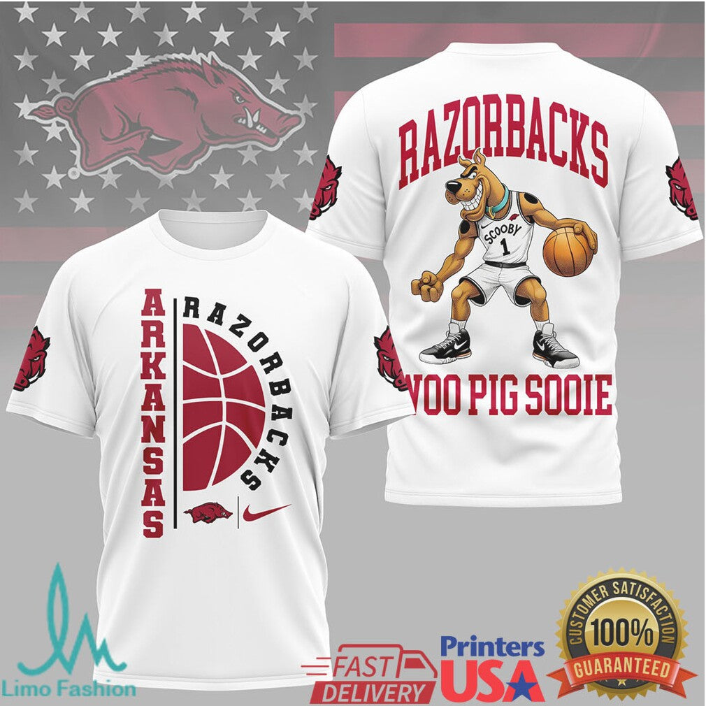 Arkansas Razorbacks Woo Pig Sooie Scooby Doo Basketball Tee - Limotees LLC
