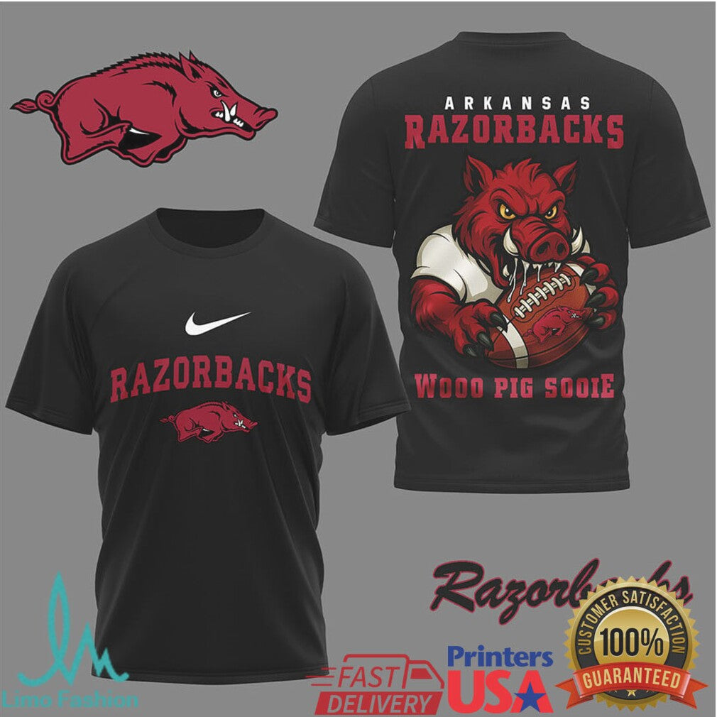 Arkansas Razorbacks “Wooo Pig Sooie” Mascot Graphic T Shirt - Limotees LLC