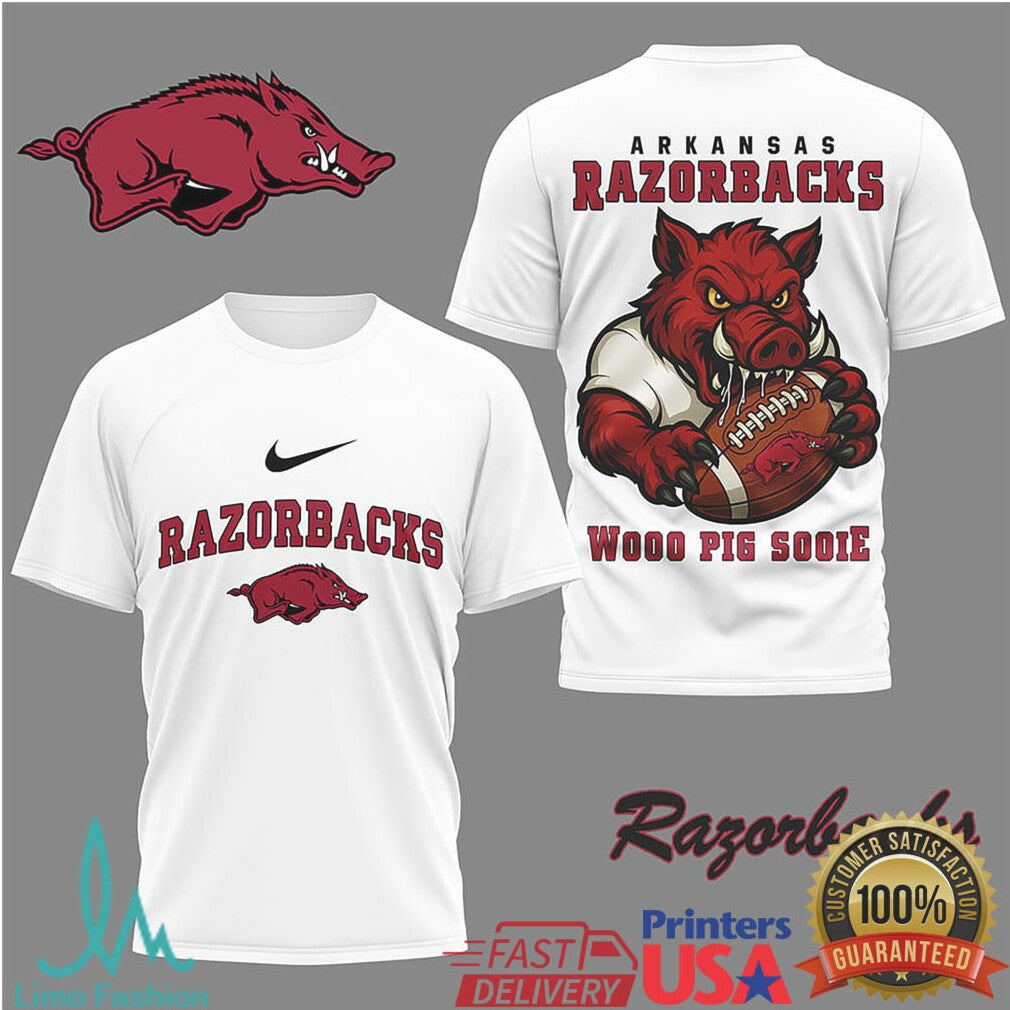 Arkansas Razorbacks “Wooo Pig Sooie” Mascot Graphic T Shirt - Limotees LLC