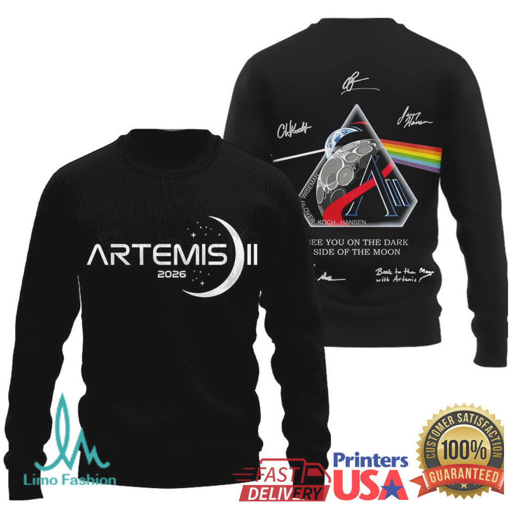 Artemis II 2026 Dark Side of the Moon NASA Mission Black T Shirt - Limotees LLC