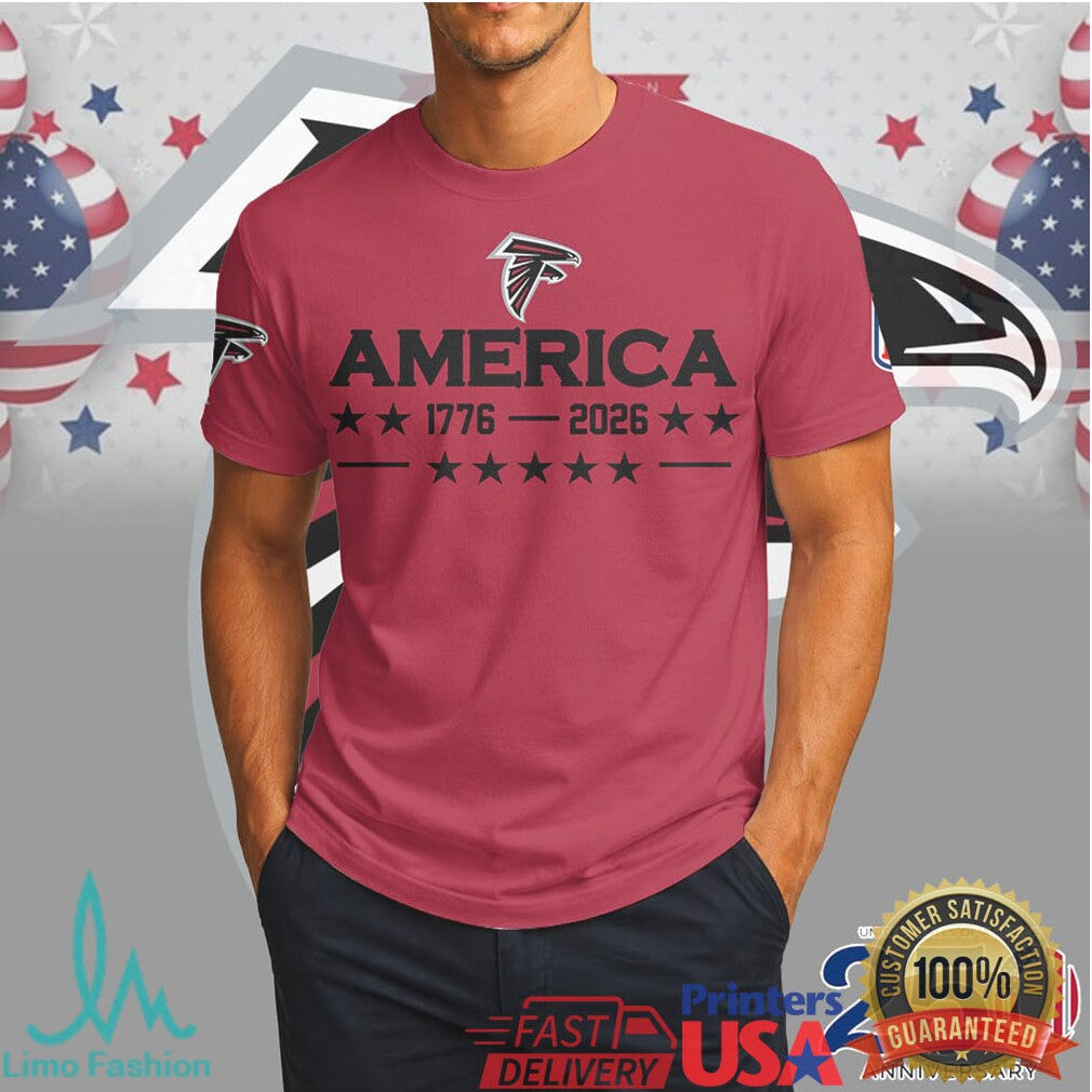 Atlanta Falcons Happy 250th Anniversary America 1776 2026 Patriotic T Shirt - Limotees LLC