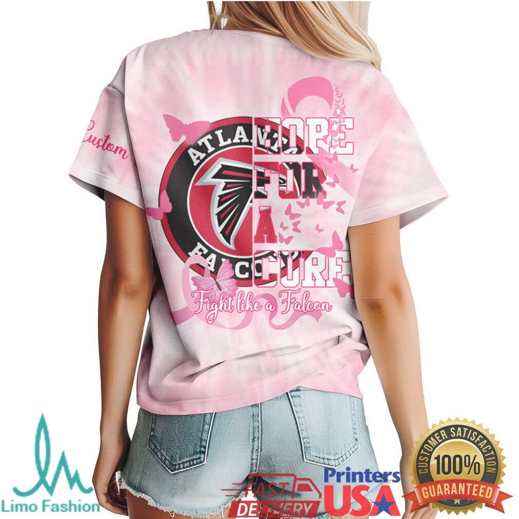 Atlanta Falcons Hope For A Cure Breast Cancer Awareness Pink Tee - Limotees LLC