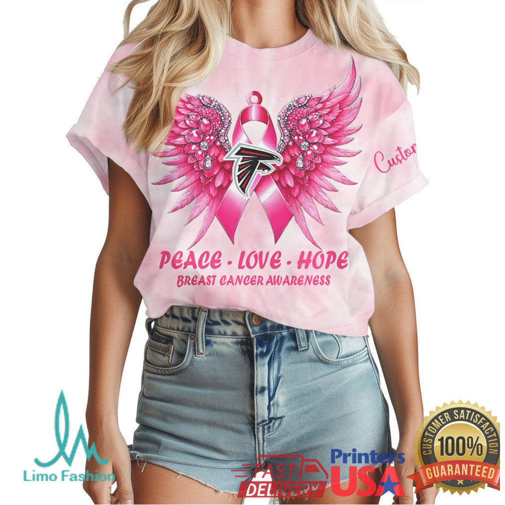 Atlanta Falcons Hope For A Cure Breast Cancer Awareness Pink Tee - Limotees LLC