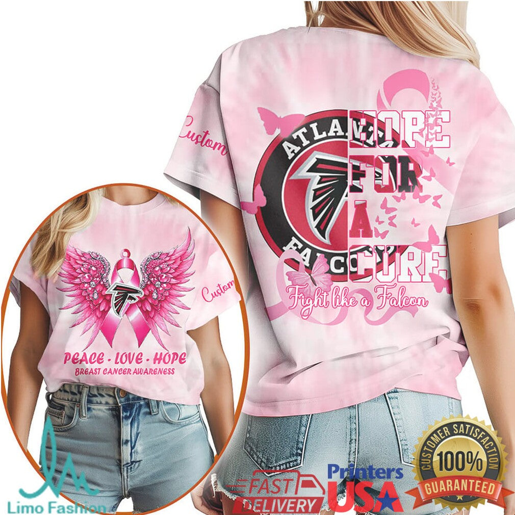 Atlanta Falcons Hope For A Cure Breast Cancer Awareness Pink Tee - Limotees LLC