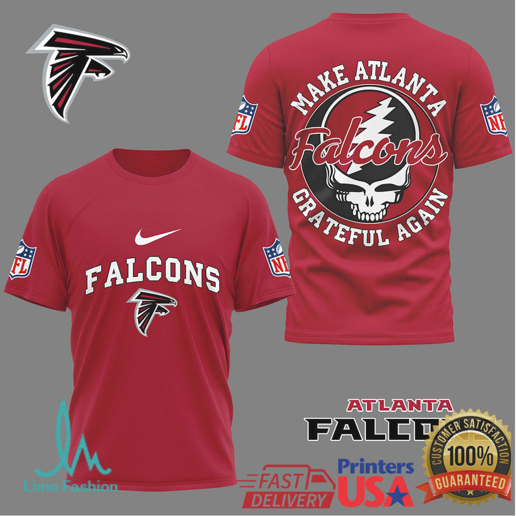 Atlanta Falcons “Make Atlanta Grateful Again” Tshirt Vintage Skull Graphic Nfl Tee - Limotees LLC