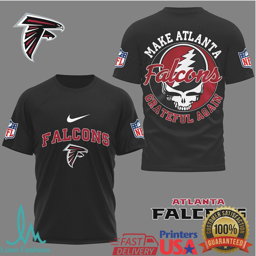 Atlanta Falcons “Make Atlanta Grateful Again” Tshirt Vintage Skull Graphic Nfl Tee - Limotees LLC