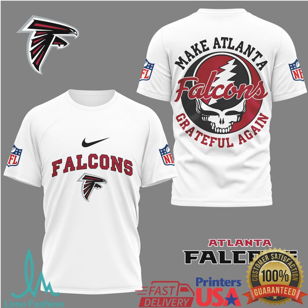 Atlanta Falcons “Make Atlanta Grateful Again” Tshirt Vintage Skull Graphic Nfl Tee - Limotees LLC